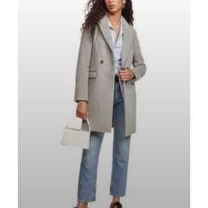 Reformation Size‎ XS Cumberland Gray Wool Blend Double Breasted Button Overcoat